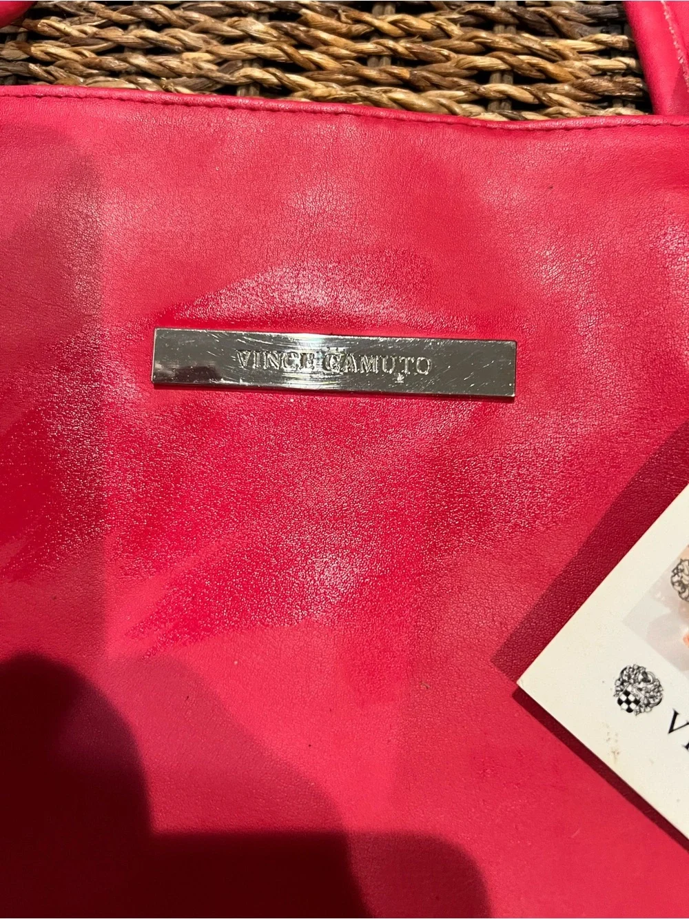 Vince Camuto Hot Pink and Silver Two-Tone Tote